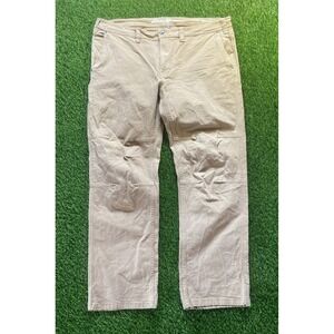 Men's Eddie Bauer Utility Pants Relaxed Fit Phone Pocket Stretch Khaki 40x32 EUC
